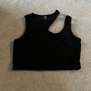 Black tank top with cutout